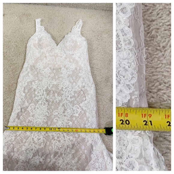 oleg cassini lace trumpet wedding dress - Picture 14 of 16